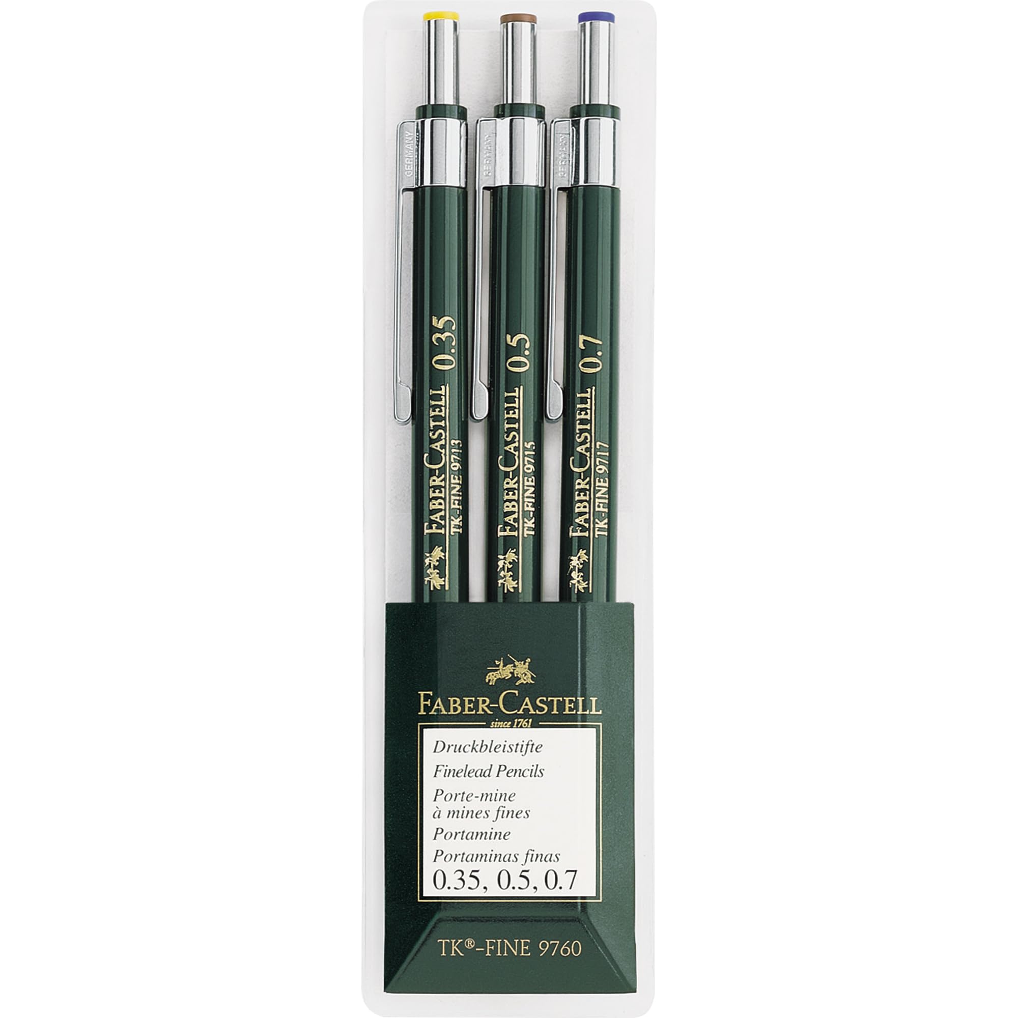 Faber-Castell Carteira de lápis mecânicos TK-Fine-9713 de 3-0,35
